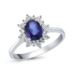 0,99 Karat Pırlantalı Safir Yüzük